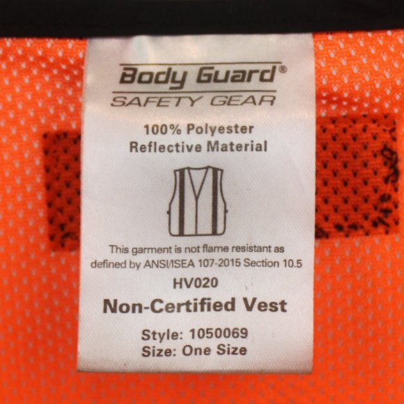 Body Guard Safety Gear OS Orange Mesh Gray Reflective Striped Vest - Picture 8 of 13